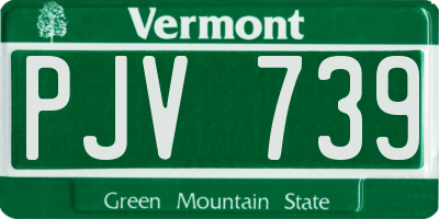 VT license plate PJV739