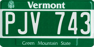 VT license plate PJV743