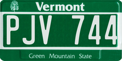 VT license plate PJV744