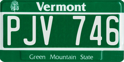 VT license plate PJV746