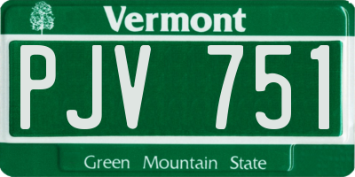VT license plate PJV751