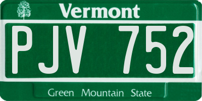 VT license plate PJV752