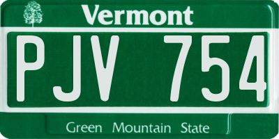 VT license plate PJV754