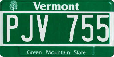 VT license plate PJV755