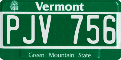 VT license plate PJV756