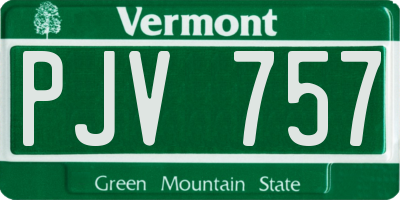 VT license plate PJV757