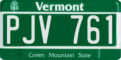VT license plate PJV761