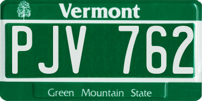 VT license plate PJV762