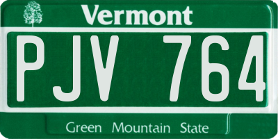 VT license plate PJV764