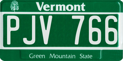 VT license plate PJV766