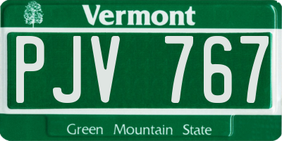 VT license plate PJV767