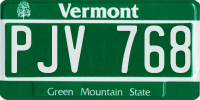 VT license plate PJV768
