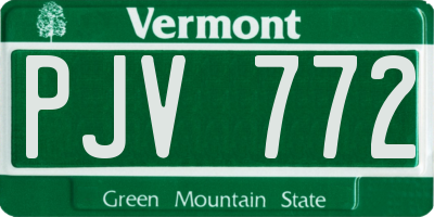 VT license plate PJV772