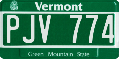 VT license plate PJV774