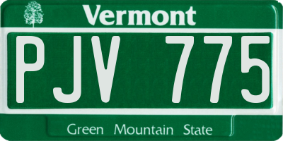 VT license plate PJV775