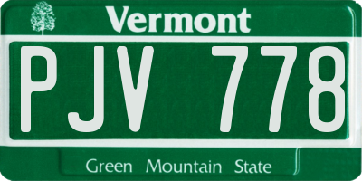 VT license plate PJV778