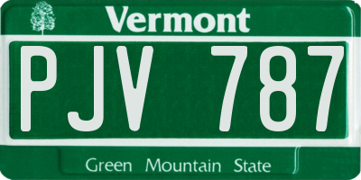 VT license plate PJV787