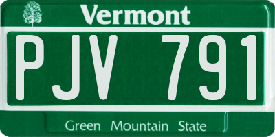 VT license plate PJV791