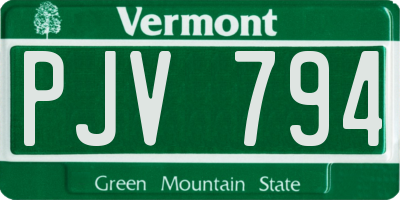 VT license plate PJV794