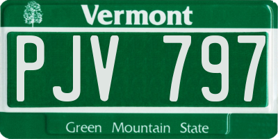 VT license plate PJV797
