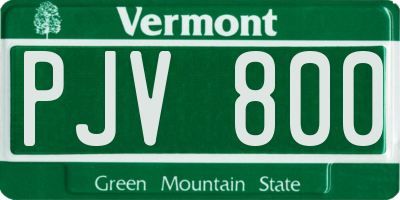 VT license plate PJV800