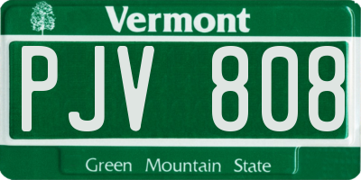 VT license plate PJV808
