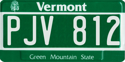 VT license plate PJV812