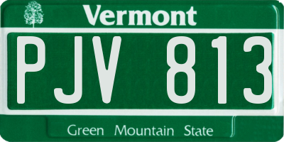 VT license plate PJV813