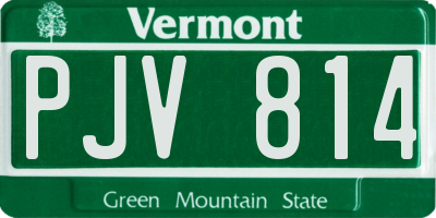 VT license plate PJV814