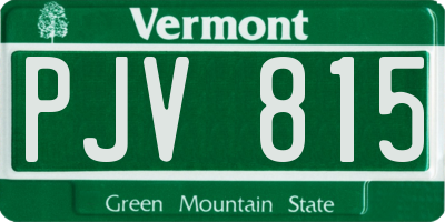 VT license plate PJV815