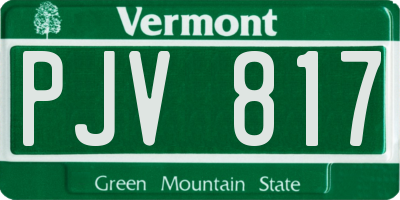 VT license plate PJV817