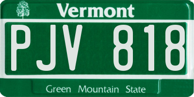 VT license plate PJV818