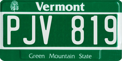 VT license plate PJV819
