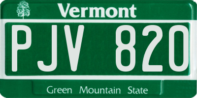 VT license plate PJV820
