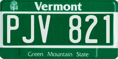 VT license plate PJV821