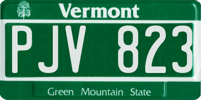 VT license plate PJV823