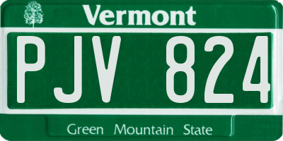VT license plate PJV824