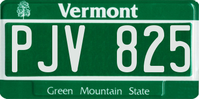 VT license plate PJV825