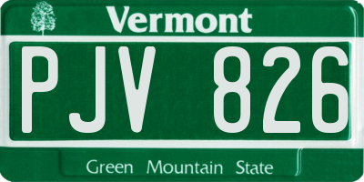 VT license plate PJV826
