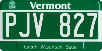 VT license plate PJV827