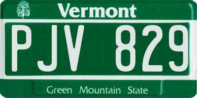 VT license plate PJV829