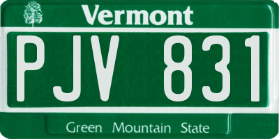 VT license plate PJV831