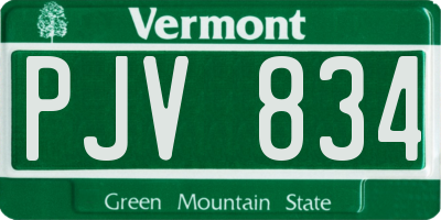 VT license plate PJV834