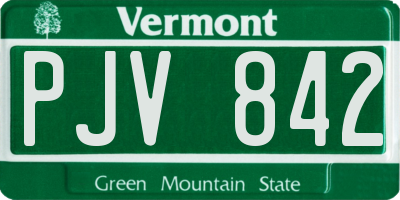VT license plate PJV842