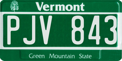 VT license plate PJV843