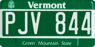VT license plate PJV844