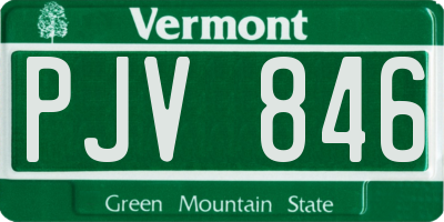 VT license plate PJV846