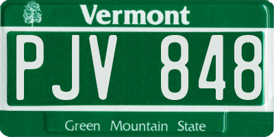 VT license plate PJV848