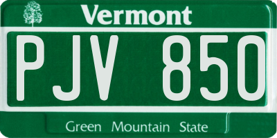 VT license plate PJV850