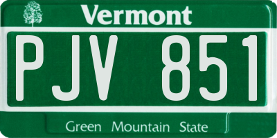 VT license plate PJV851